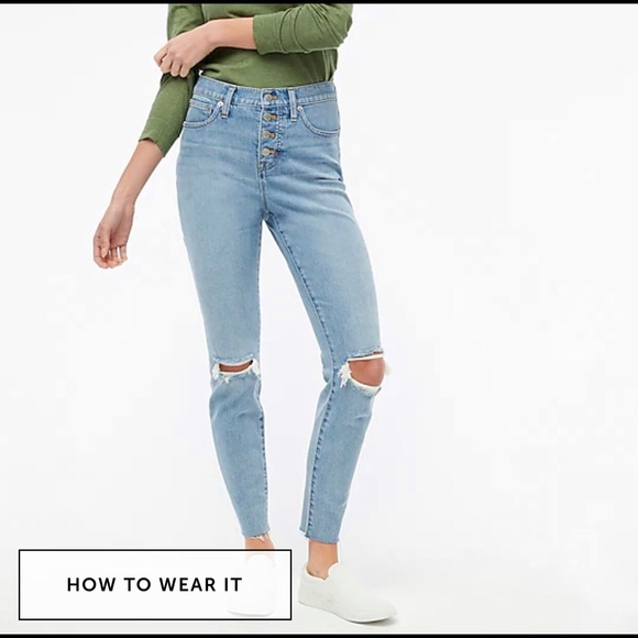 J. Crew Factory Denim - J. CREW Women’s 10” High Rise Skinny Jeans Size 27 Medium Wash